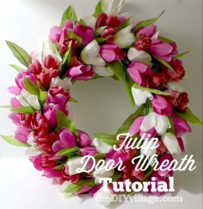 Tulip Door Wreath - theDIYvillage.com