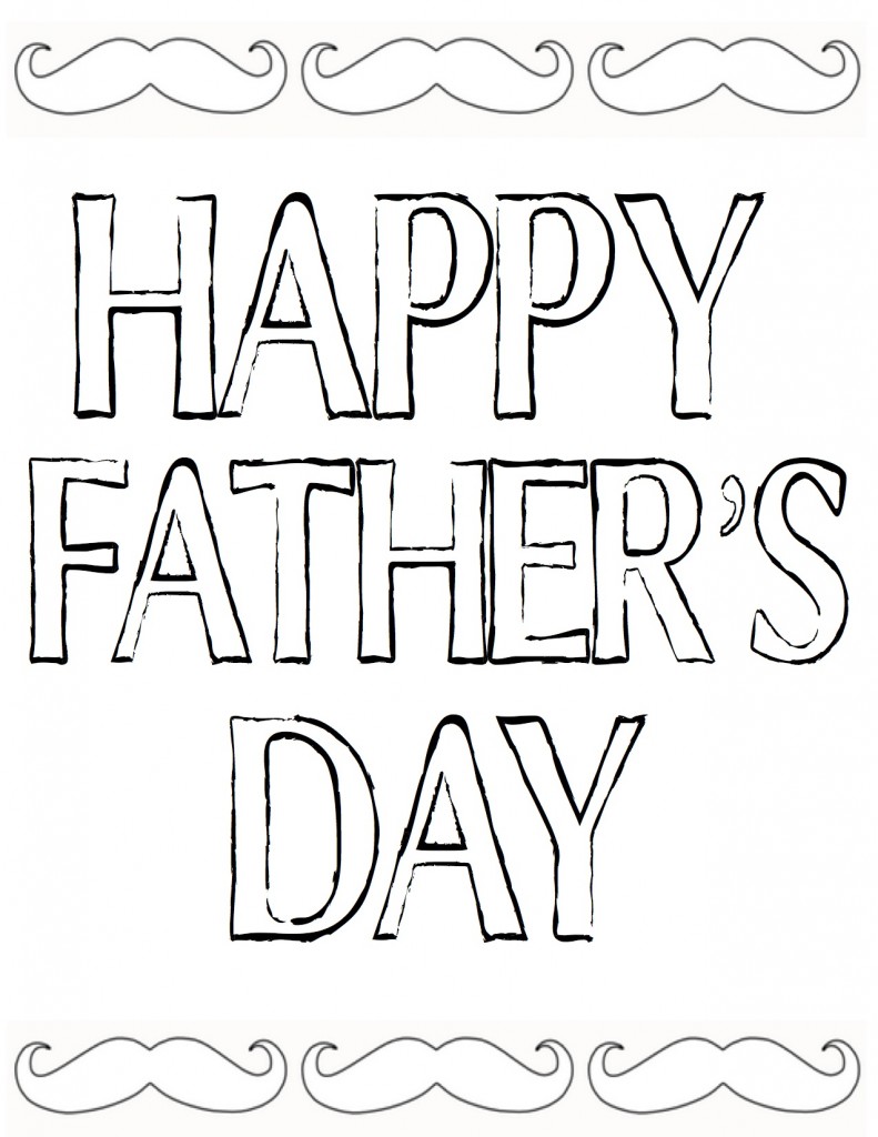 Coloring Printable Fathers Day Cards