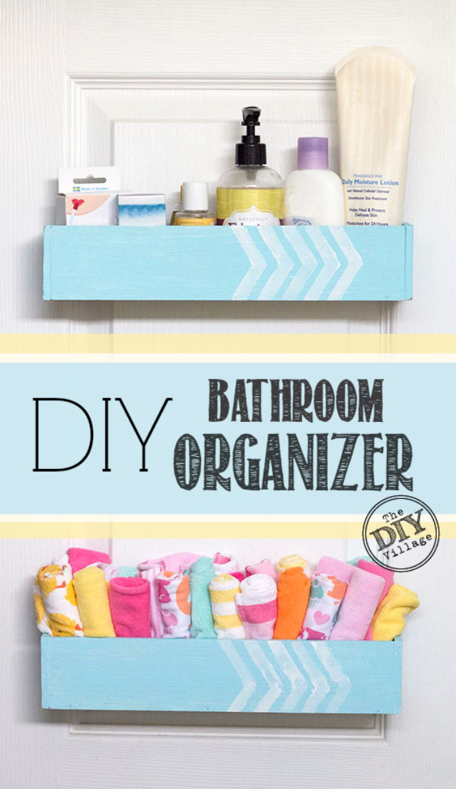 DIY shower storage organization