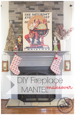 DIY Stone Fireplace Mantel Makeover - The DIY Village