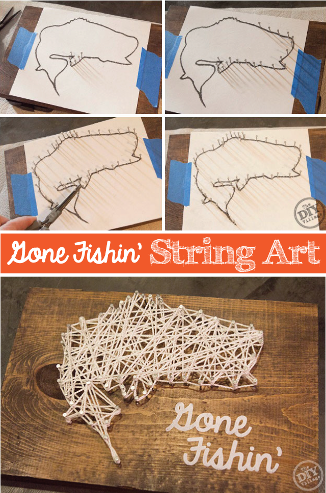 Gone Fishin' String Art - The DIY Village