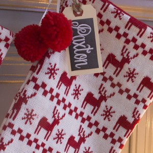 Instead of having your stockings monogrammed consider making custom tags for your stockings. Talk about money saver!