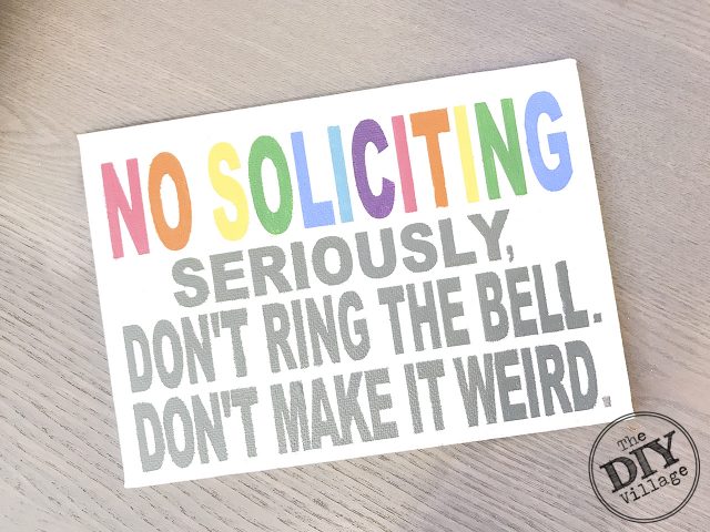 Colorful Snarky No Soliciting Sign - The DIY Village